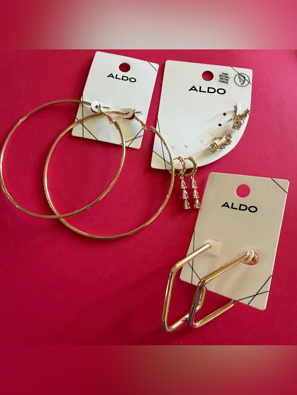 ALDO Gold Earring Multi-Pack — Hoop, Geometric & Dangle Styles
